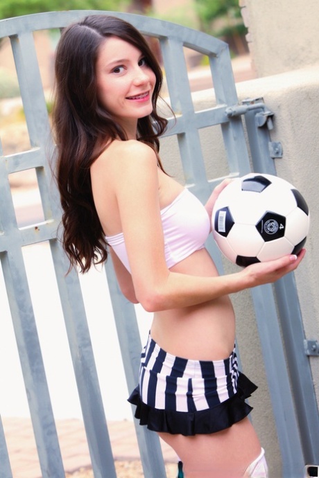 Nice girl Rylee Marks shows her firm tits and bald snatch in thigh high socks 74941176