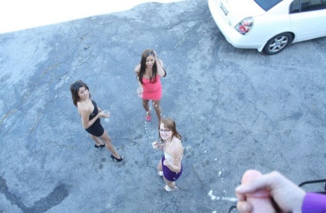 College girls get covered in jizz before filthy groupsex fucking 73279116
