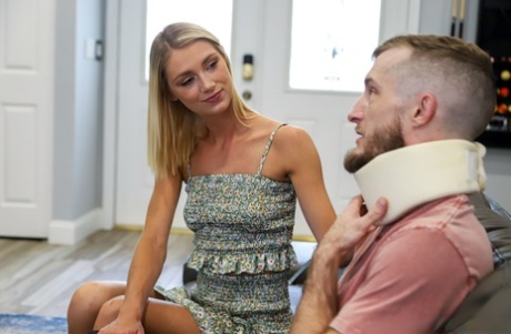 UK blonde Payton Avery seduces a man while he's wearing a neck brace 51830799