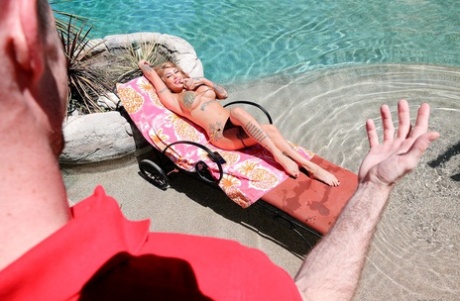Kitana Montana rings up her man friend for a quick fuck near the pool 63260462