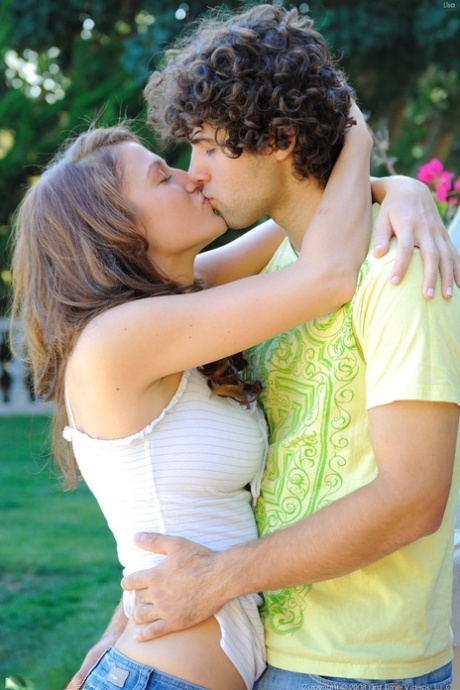 Amateur couple kissing outdoors before she flashes upskirt panties 46149500