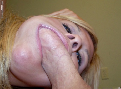 Lustful blonde chick Brandi Lace sucking off a big fat cock 43629250